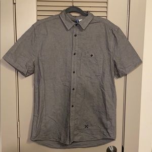 H&M grey button down shirt with pocket